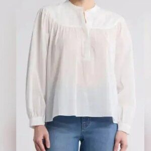FRAME Cotton-mousseline blouse